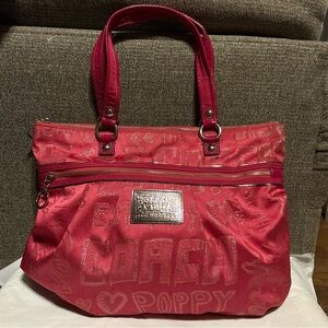Coach Poppy Storypatch Hot Pink Glam Tote 15301 Limited Edition Nylon Metallic